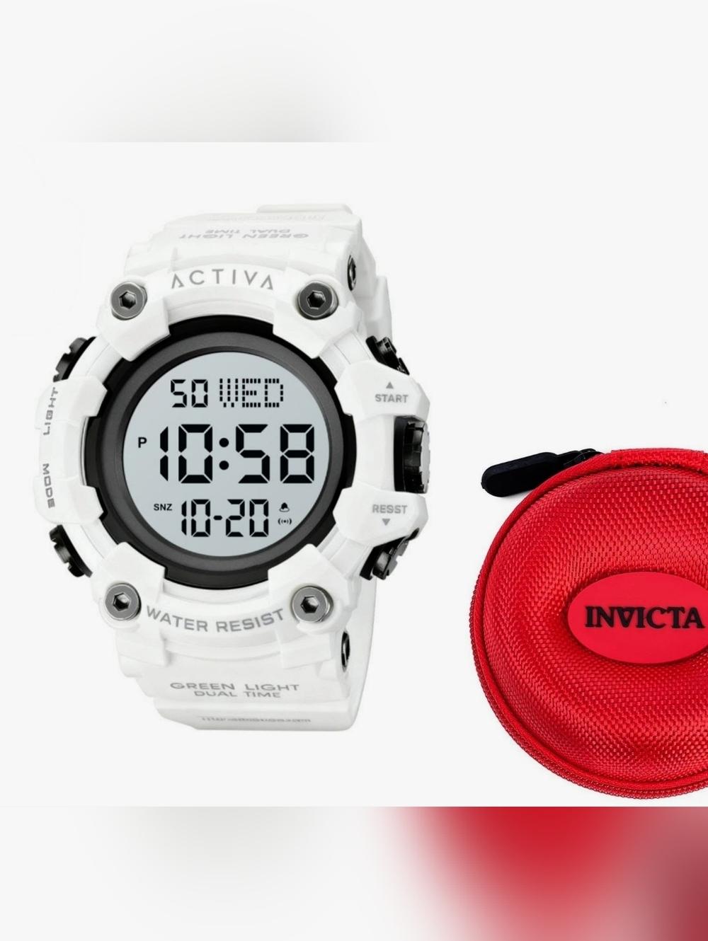 BNWT🎁 Activa Kadron X Invicta Digital Men's Watch & Invicta 1-Slot Travel Case